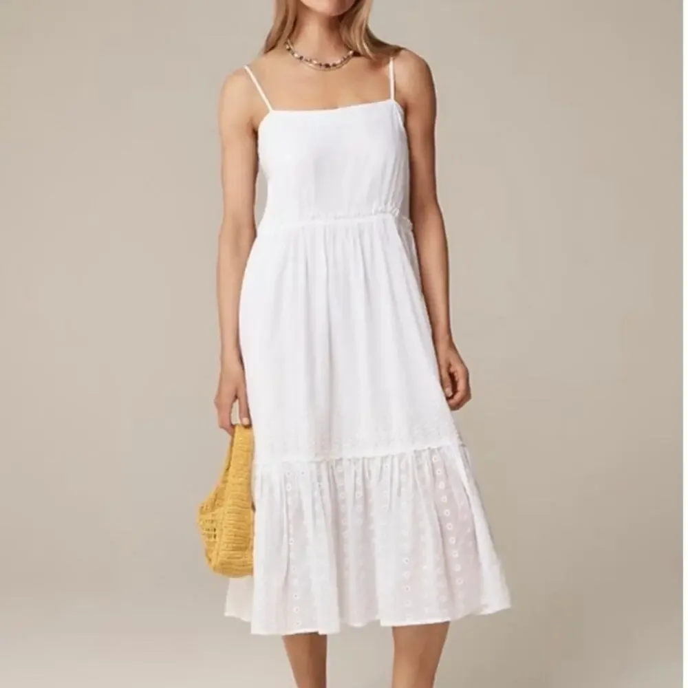 J.Crew Sorrento Dress Cotton Voile White Size Large NWT